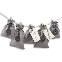 Frau Wundervoll DIY Adventskalender zum Befüllen Schneeflöckchen Stoffbeutel grau,
