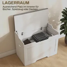 Homcom 103 Liter Aufbewahrungstruhe mit Deckel, Sitztruhe mit Stauraum,