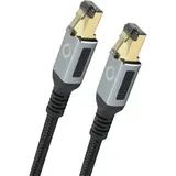 Oehlbach Stream Primus - State of The Art - High End CAT 8.1 Streaming Netzwerkkabel 40 Gbits RJ45 3-Fach Schirmung Gewebemantel Twisted Pair - SPOFC Kupfer - 5m