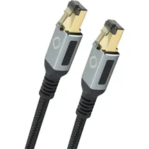 Oehlbach Stream Primus - State of The Art - High End CAT 8.1 Streaming Netzwerkkabel 40 Gbits RJ45 3-Fach Schirmung Gewebemantel Twisted Pair - SPOFC Kupfer - 5m