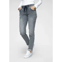 KangaROOS Jogg Pants KANGAROOS, Damen, Gr. 50, N-Gr, blau (light blau), Denim/Jeans, Obermaterial: 59% Baumwolle, 40% Polyester, 1% Elasthan, Destroyed-Effekte, figurbetont lang, Jeans Jogg Jeans Treggings, entspannte Passform, weite Beinform