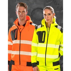 Result Recycled Robust Zipped Safety Hoody - fluorescent yellow - L