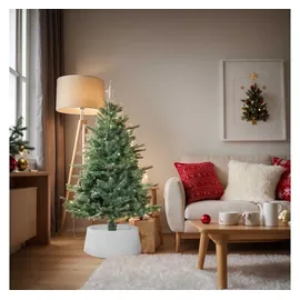 vidaXL Weihnachtsbaum-Rock Ø65 x 23 cm Weiß
