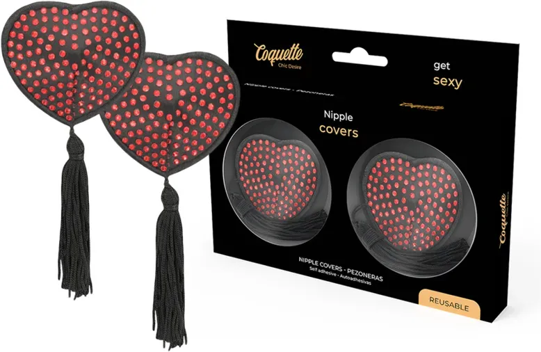 COQUETTE CHIC DESIRE - ROT/SCHWARZE NIPPELABDECKUNGEN