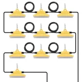 VEVOR 30,5m Baustrahler, 150 W, 15000 lm, 10er Lichterkette für die Arbeit, 5000–5500 K, IP65 wasserdicht, mit Aufhängehaken, für Baustelle, temporäre Beleuchtung im Innen- und Außenbereich
