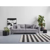 Big-Sofa INOSIGN "Lörby" Sofas Gr. B/H/T: 264cm x 90cm x 107cm, Luxus-Microfaser weich, Luxus Microfaser weich, grau auch mit Aqua clean-Bezug, feine Steppung im Sitzbereich, lose Kissen