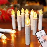 HoneTeek Flammenlose LED-Kerzen mit Fernbedienung und Timer, 10er-Pack elektrische Teelichter, batteriebetrieben, realistische gefälschte Kerze für Hochzeit, Weihnachtsdekoration