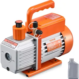 Vevor Vakuumpumpe, 5 CFM, HVAC einstufige Drehschieber-Vakuumpumpe, für R134a R22 R410a Systeme, Auto-AC-Vakuumpumpen-Kit mit Ölflasche, für die Wartung von Auto-Klimaanlagen und Harzentgasung
