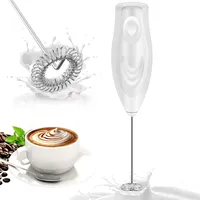 Milchaufschäumer Handheld Schneebesen Batteriebetriebener Getränkemixer, Milchaufschäumer & Mini Getränkemixer Kaffee-Aufschäumer, Elektrisch Tragbar für Latte, Cappuccino, Heiße Schokolade-Weiß