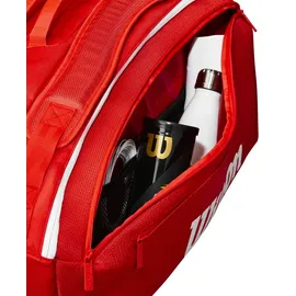 Wilson Super Tour Red Tennisschlägertasche - Rot/Weiß, für bis zu 15 Schläger