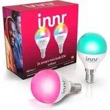 innr Zigbee E14 LED Mini Bulb, White & Color, Funktioniert mit Hue*, Alexa (Bridge erforderlich) Smart E14 Tropfen RGB, Alexa Lampe E14 Luster, Dimmbar, 2-Pack