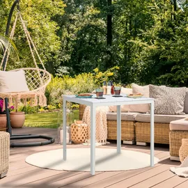 Relaxdays Gartentisch 78 x 78 x 74,5 cm Weiß