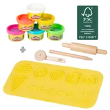 roba Play-Doh Starterset 3D-Kreativmatte FSC-Holzwerkzeuge 6 Knetdosen