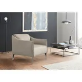 W.Schillig Cocktailsessel "sally Designsessel, Loungesessel", grau (eisgrau z59), B:84cm H:78cm T:84cm, Longlife Xtra-Leder Z59: Glattleder mit modischer Prägung. Hautstärke 0, 9 - 1, 1 mm., Sessel, Cocktailsessel, mit Metall-Winkelfüßen in Chrom glänzend