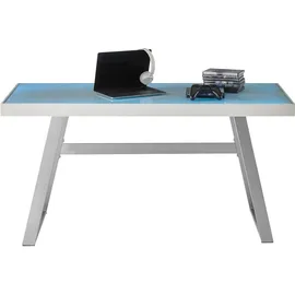 MCA Furniture Schreibtisch Tiflis mit LED Beleuchtung inkl. Fernbedienung, Breite 140 cm, weiß