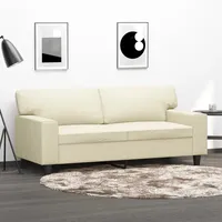 vidaXL 2-Sitzer-Sofa Creme 140 cm Kunstleder