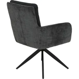 HELA Tische Hela Tische, 2er Set Eszimmerstuhl Armlehne Leandra, Bezug Wildleder-Optik Anthrazit, XL-Breite, Federkorb, 180° drehbar