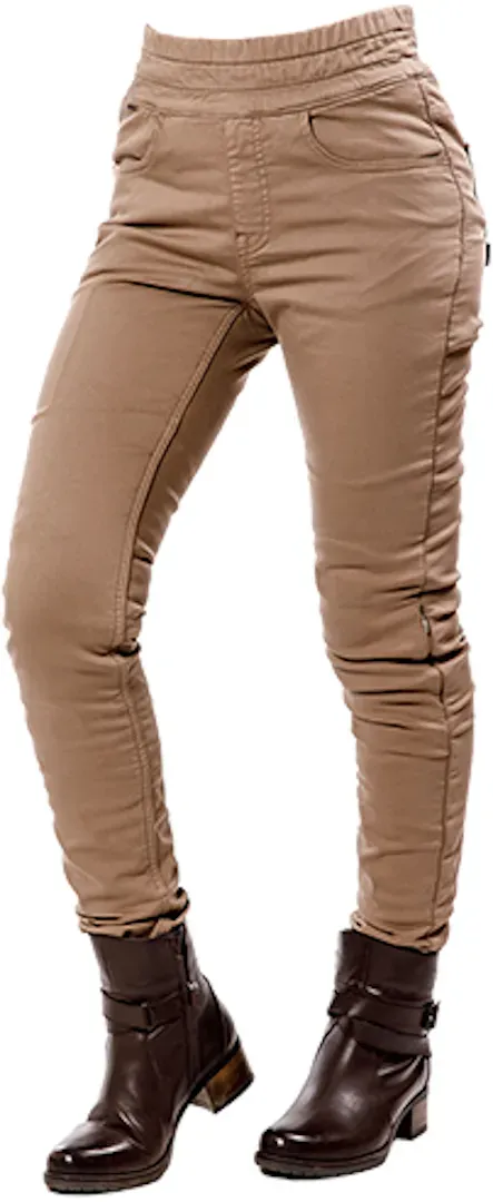 Overlap Jane Dames motorfiets legging, beige, 26 Voorvrouw