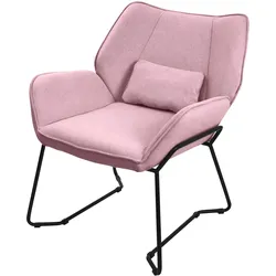 ML-Design Sessel Loungesessel Relaxsessel mit Rückenkissen Wohnzimmersessel Leinen Rosa
