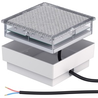 ledscom.de 10er-Set LED Pflasterstein CUS, IP67, 230V, 15x15x4cm, warmweiß