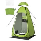 Duschzelt Camping, LIBERRWAY Toilettenzelt Pop Up 120 * 120 * 195cm Wasserdicht Privatsphäre Umkleidezelt mit Boden Abspannseile Heringen-Mobile Toiletten und Duschkabine-grün