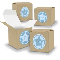 Adventskalender zum Füllen 24x Würfel BRAUN 650mm inkl Stickerbogen V05 Z22