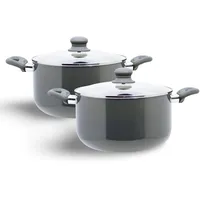 Buri 2 Stück Kochtopf "Rom" PFAS-frei 20cm Alu Kochtöpfe