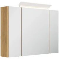 Posseik Spiegelschrank inkl. Design LED-Lampe u. Glasböden 90 cm