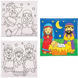 Weihnachtsgeschichte Farbe in Leinwänden  (pro Set 3) Bastelbedarf zu Weihnachten