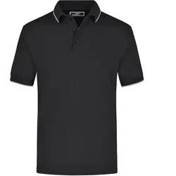 Poloshirt Tipping "JN034" - XXL - black/silver