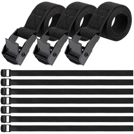 luxuskollektion Spanngurte Kurz 10er Set 65cm Verstellbar Klemmschloss
