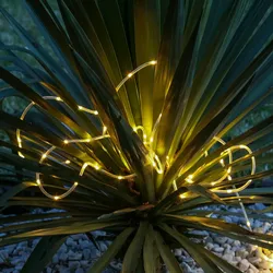 LED Solar Lichterschlauch warmweiß Außen Gartenlichterkette Terrasse Balkon 2,5m