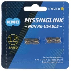 KMC Kettenverschlussglied Missinglink 12NR Ti-N f. Kette 5.6 mm 12-fach 2 Stk. gold