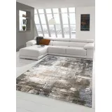 Teppich-Traum Designer Teppich Wohnzimmer modern ABSTRAKT Linien braun beige grau Creme meliert Größe 140x200 cm