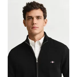 GANT Strickjacke Casual COTTON ZIP Cardigan Stehkragen, Baumwolle, Langarm