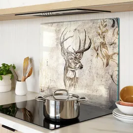 Tulup Spritzschutz Herdabdeckplatte 60 cm x 52 cm Beige