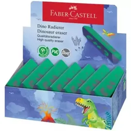 Faber-Castell Radiergummi Dino Dust free grün/blau, 1 St.