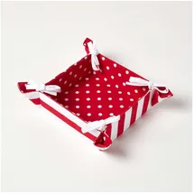 Homescapes Brotkorb Stoff Wendemuster Polk Dots rot Design Brötchenkorb Textil 100% Baumwolle