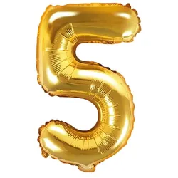 Folienballon gold Zahl 5