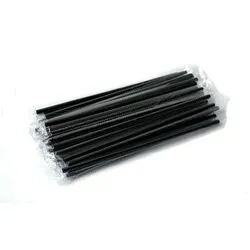 Strohhalm Einzelnverpackt Schwarz18x0,4 cm 1000 pcs.