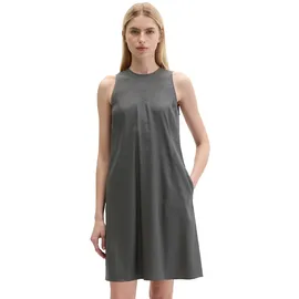 Marc O'Polo "aus Viskose-Leinen-Stretch", Damen, Gr. 46, Normalgrößen, oxide grau, Obermaterial: 53% Leinen, 45% Viskose, 2% Elasthan, unifarben, regular fit wadenlang, Rundhals, Kleider Midikleid