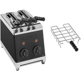 MILANTOAST 2-er Toaster mit Zangen mit Brötchenaufsatz Farbe:Schwarz