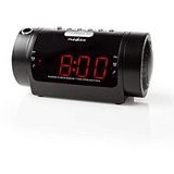 Nedis Digital-Wecker-Radio LED-Anzeige Zeitprojektion AM/FM Snooze-Funktion Sleep Timer Anzahl Alarme: 2 - Schwarz