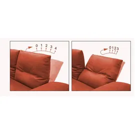 KAWOLA Sofa FENICE Ecksofa Leder Recamiere links burgunderrot