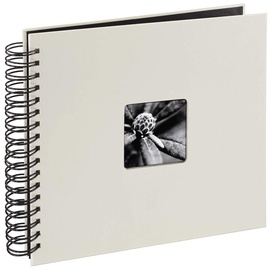 Hama Fotoalbum (Spiral-Album Fine Art 28 x 24 cm 50 Seiten, Fotobuch mit Pergamin-Trennblättern, Album zum Einkleben und Selbstgestalten) kreide