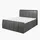A&J MöbelLand Boxspringbett KARIS 160x200 mit Bettkasten, Topper und gepolstertem Kopfteil. Farbe: Dunkelgrau - Dunkelgrau