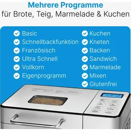 Proficook ProfiCook® Brotbackautomat Antihaftbeschichtung, Timerfunktion 3.1 l Edelstahl