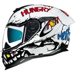 Nexx SX.100R Hungry Miles Helm, wit, XL Voorman