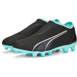 Puma Ultra Match LL FG/AG Jr Fussballschuh, Black White-Elektro Aqua, 28