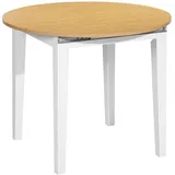 WellHome - Ausziehbarer Rundtisch aus weißer Buche 90-120cm